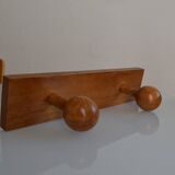 Double coat hook in wood, 1960s