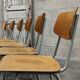 Set of 12 metal and wood school chairs Czechoslovakia Kovona