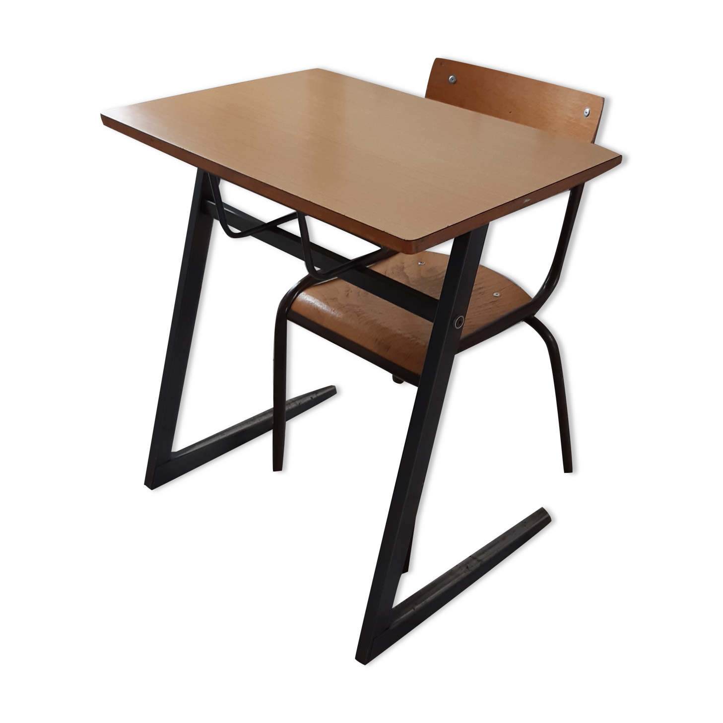 Desk and chair in school formica 60s-70s