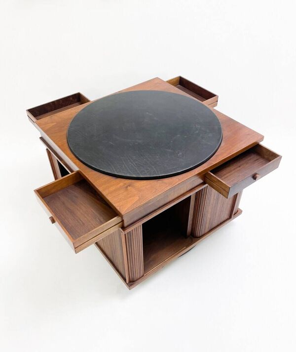 Mid-Century Italian Swivel Coffee Table by Gianfranco Frattini, Italy, 1960s