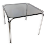 1970s chrome and glass coffee table