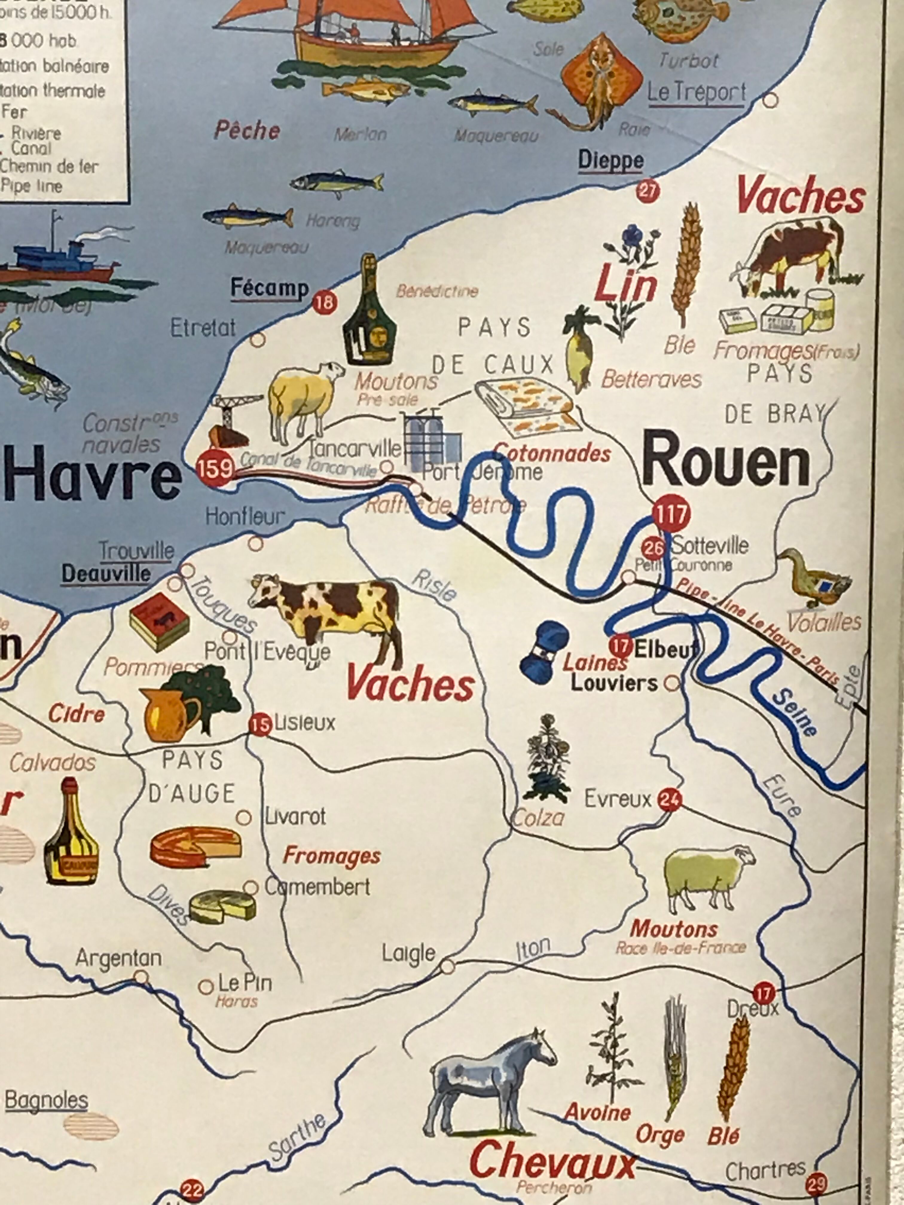 Normandy pedagogical map 1964
