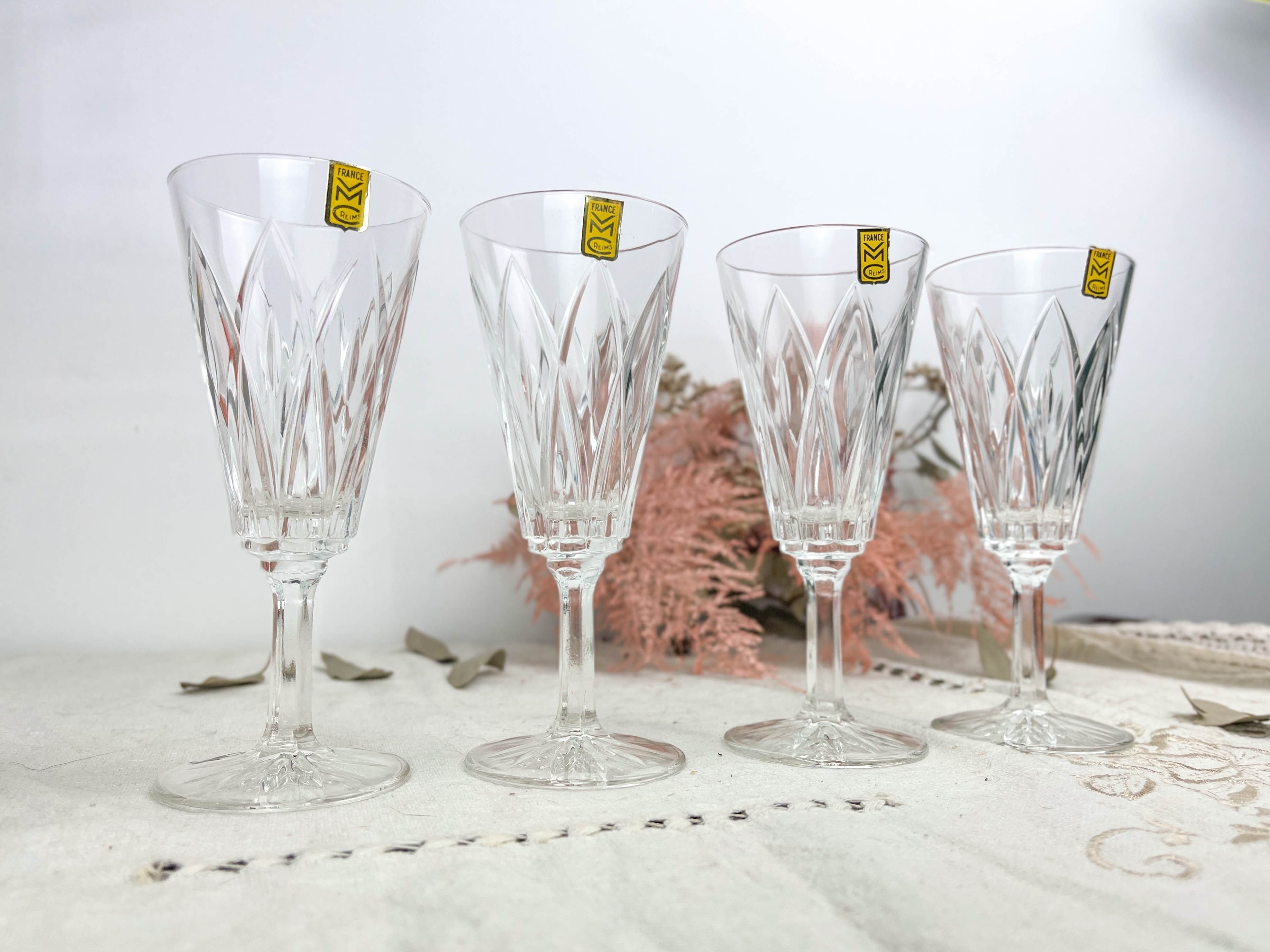 4 verres à vin vintage VMC Reims made in France