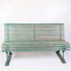 Antique French Park Benches Painted In Greenish Color From 1930s