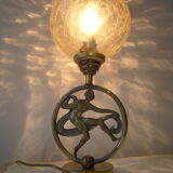 Art Deco golden brass lamp