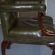 Georgian Gothic Revival Chesterfield armchair in leather, circa 1800.