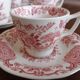 English mocha cups "Windsor" pink Ridgway (Staffordshire)