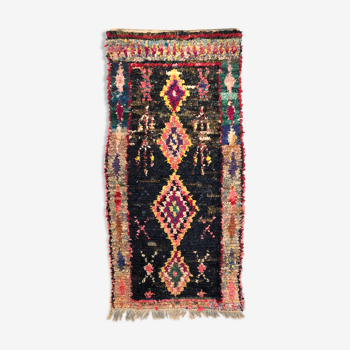 Tapis berbère marocain Boucherouite ancien 2,31x1,11m