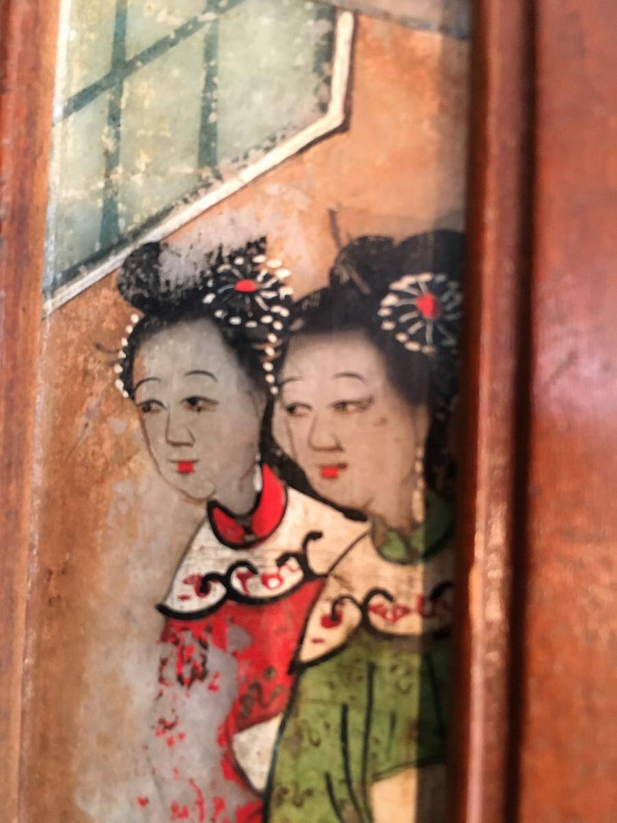 Chinese screen genre scene on alabaster