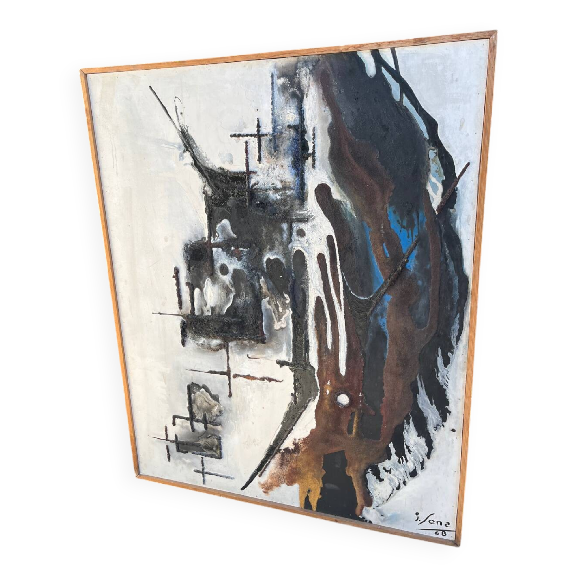 Brutalist table signed