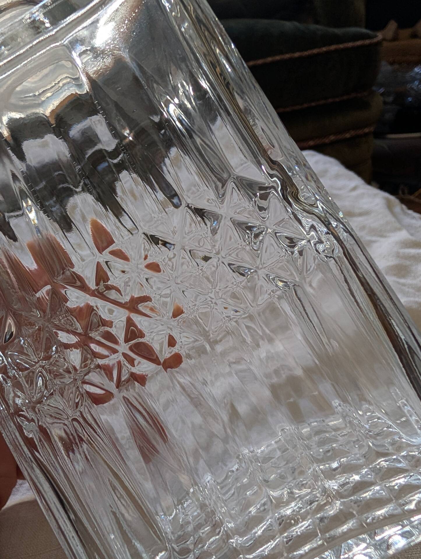 Moulded glass whisky carafe – 1970s