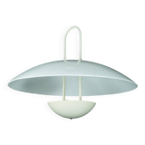 Vintage 1990s White Pendant Lamp with Glass Top Shade. Italy