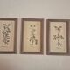 set of 3 vintage floral plant triptych posters