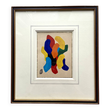 Abstract painting - Auguste Perrin - 1972