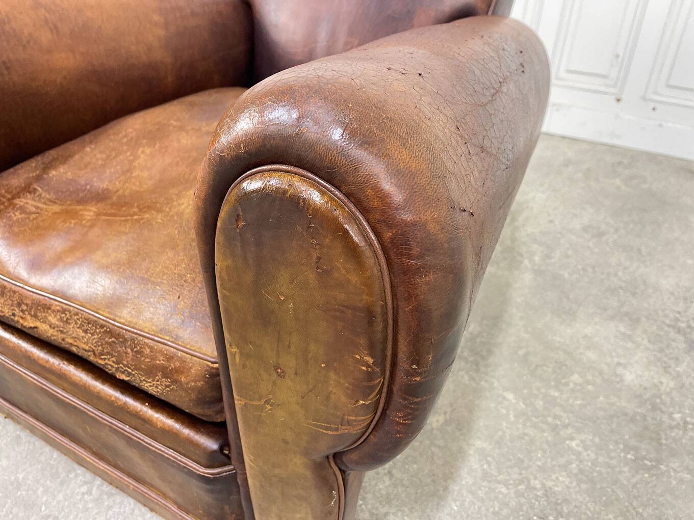1950 leather club armchair