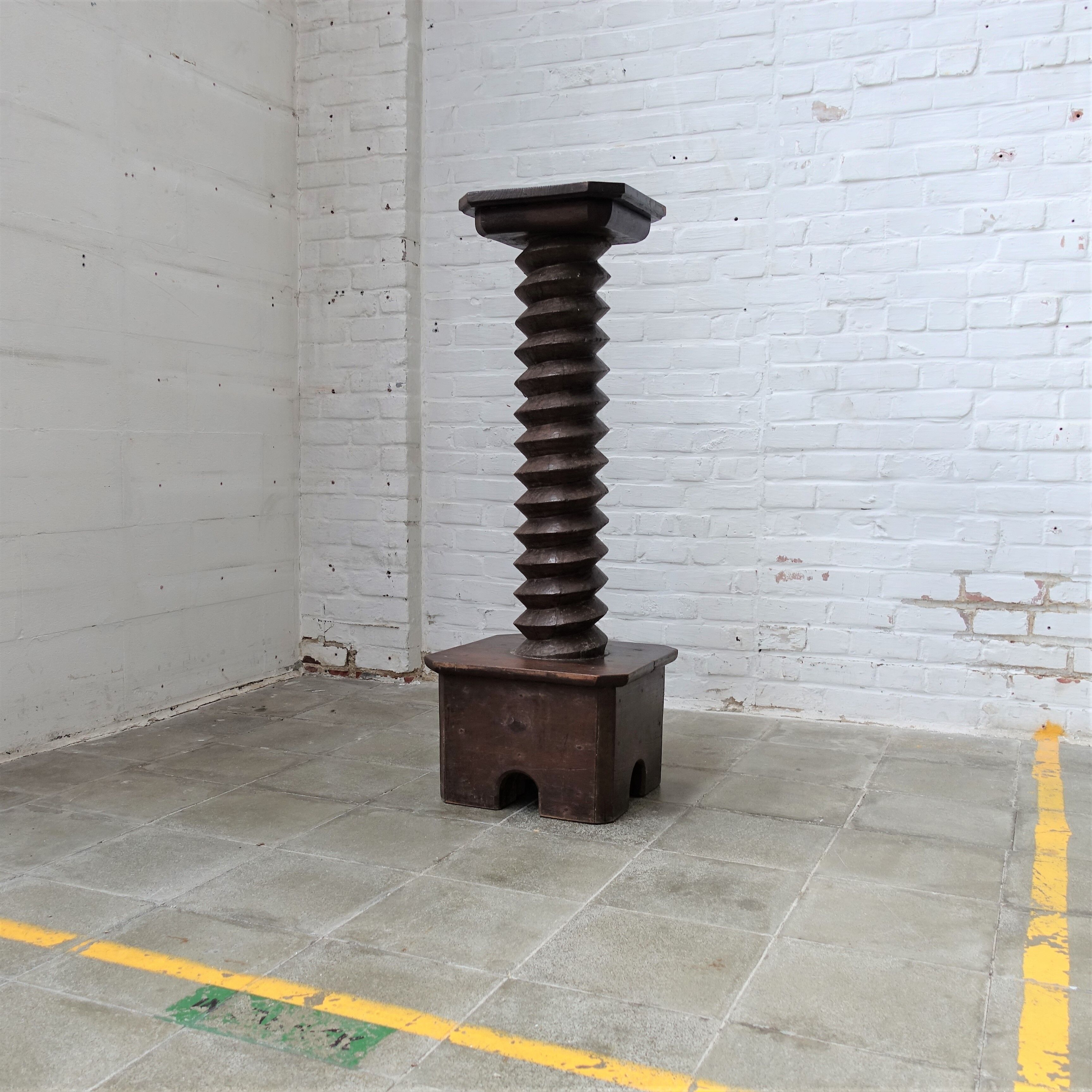 Antique wooden screw