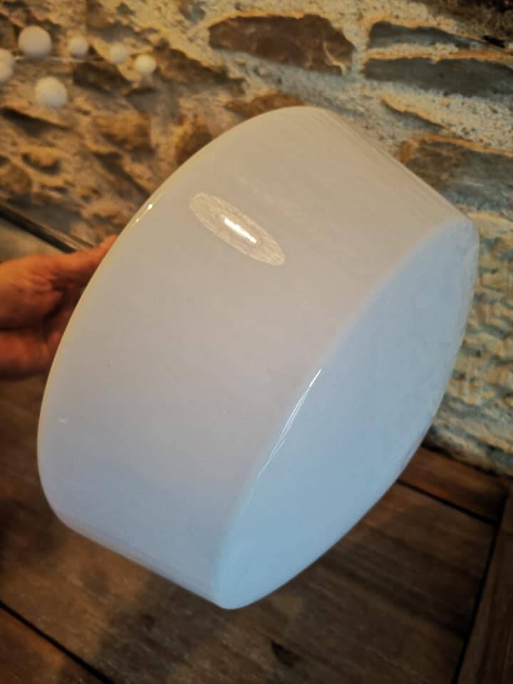 Old opaline art deco bahaus modernist pendant lamp 1930s Ø 30 cm