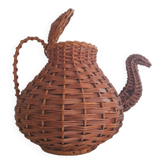 Large wicker teapot basket