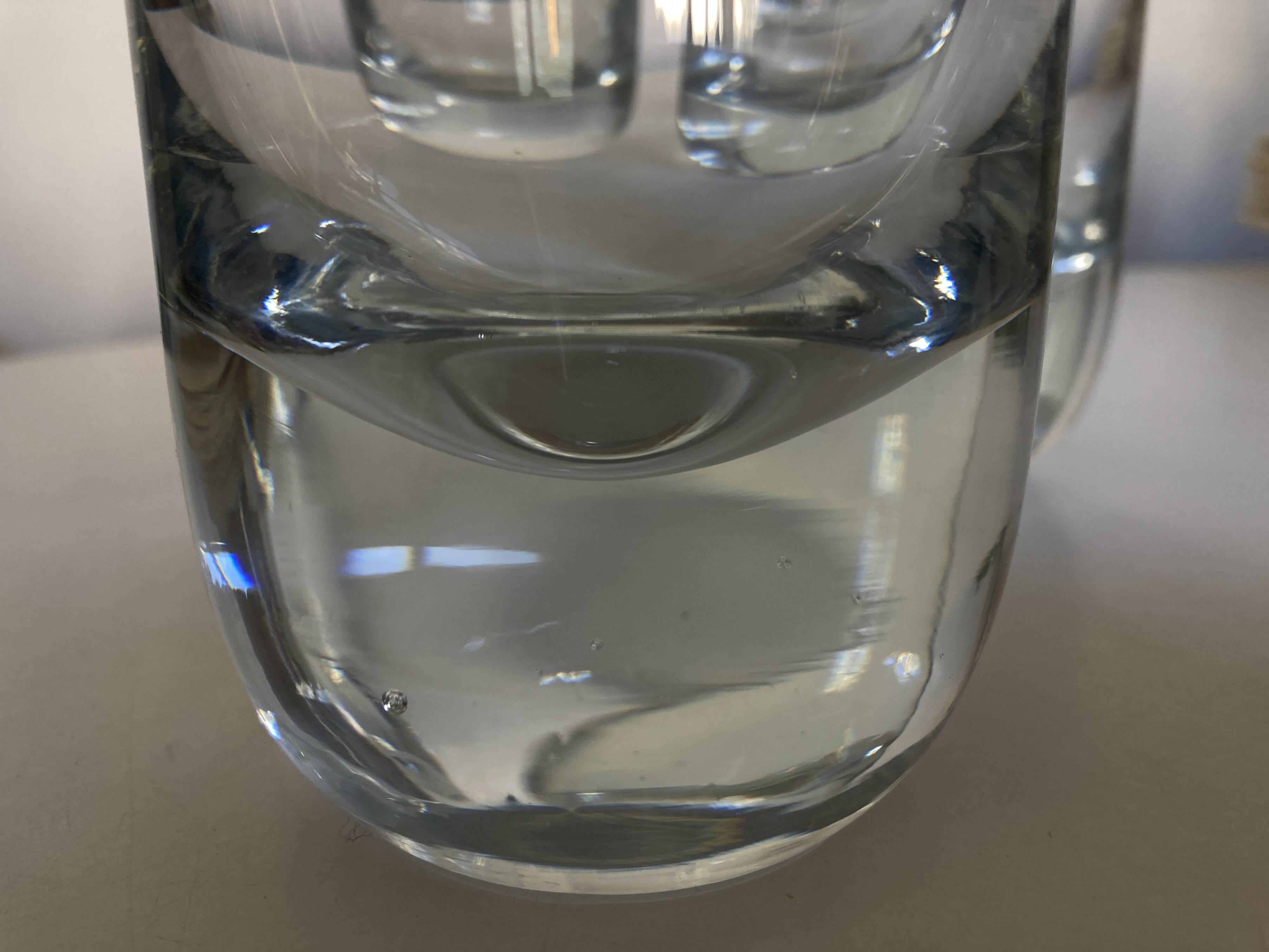 Set of 4 XXL solid glass tumblers in semi-crystal Scandinavian style