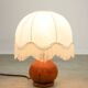 Lampe de table italienne vintage en bois et textile