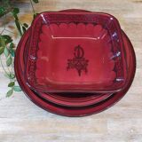 Set of 3 red salad bowls