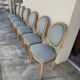 Set of 6 Louis XVI style chairs with antique patinated medallion