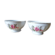 Lot of 2 bowls with pink decor facets