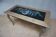 Vintage Oak &  Mosaic Coffee Table with Brids, Louis XV style 1970s
