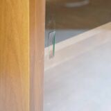 Showcase Cabinet 1960s Sideboard Sliding Door Walnut
