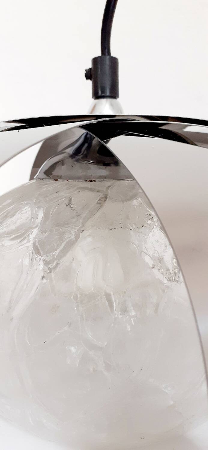 Suspension in chrome metal and glass 1970