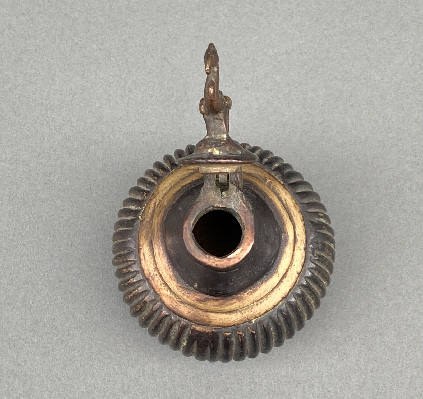 Bronze Inkwell Indian Nineteenth Peacock Bird Decor