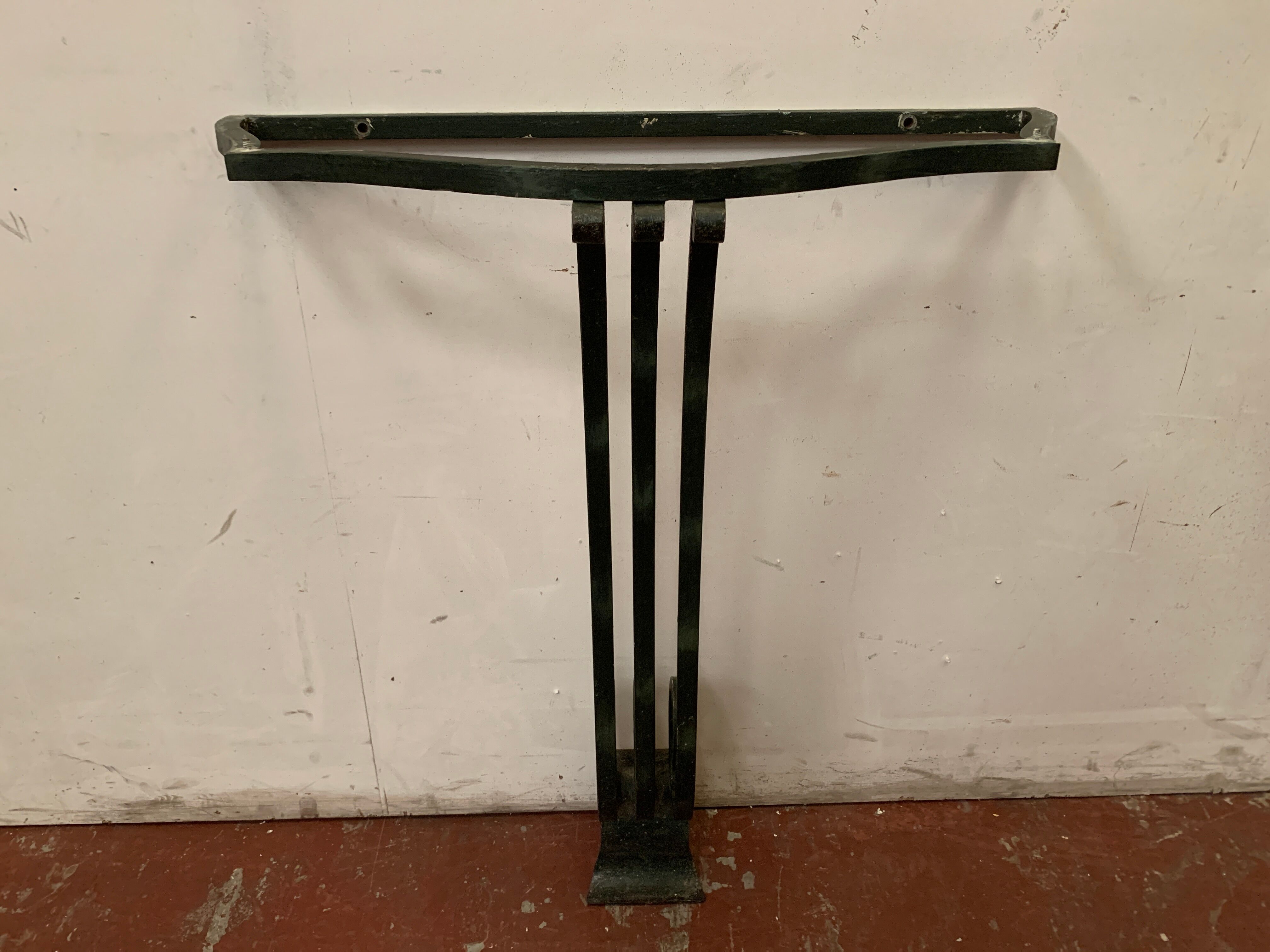 Art Deco console in wrought iron hammered XX century