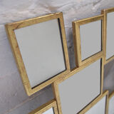 Mirror in gilded metal with leaf. in the taste of Marc du Plantier