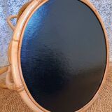 Table basse ronde en rotin vintage