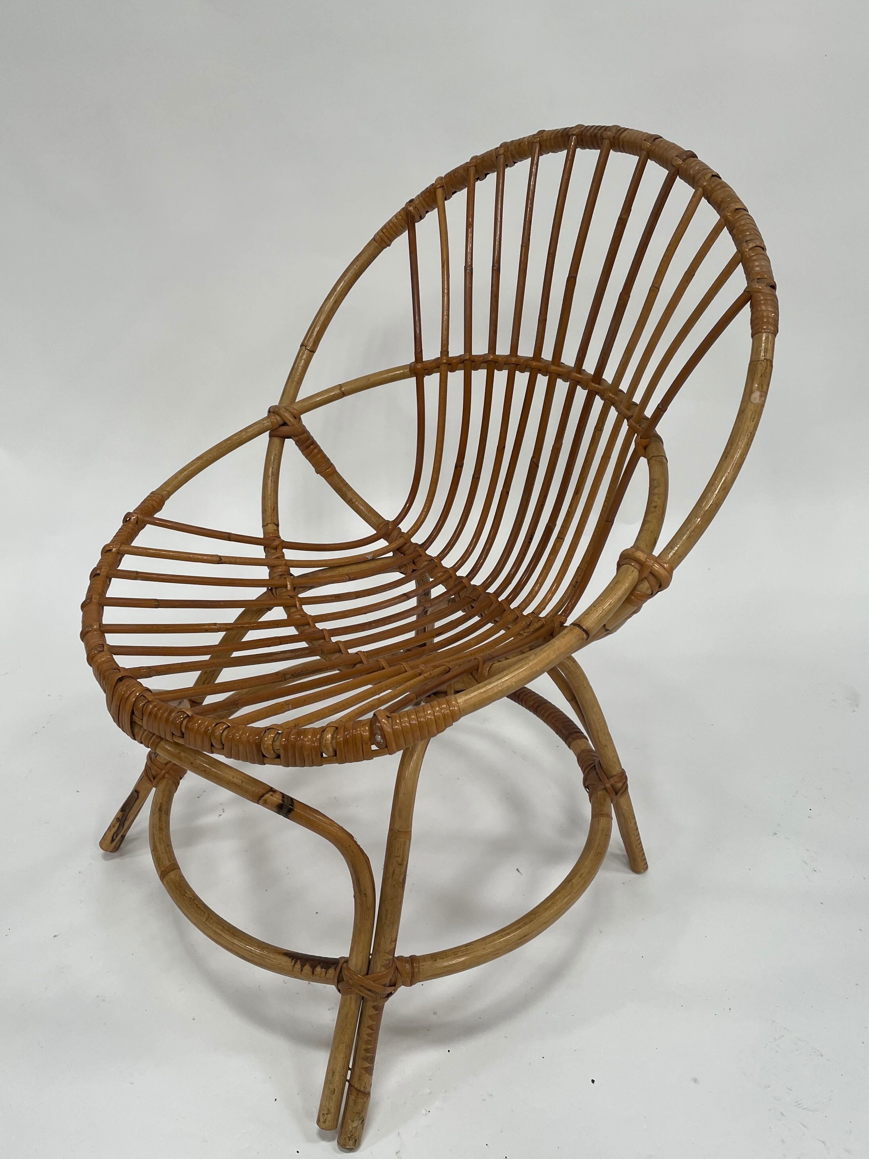 Vintage rattan chair by Dirk van Sliedregt Rohe Noordwolde 1960 in the Netherlands