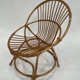 Vintage rattan chair by Dirk van Sliedregt Rohe Noordwolde 1960 in the Netherlands