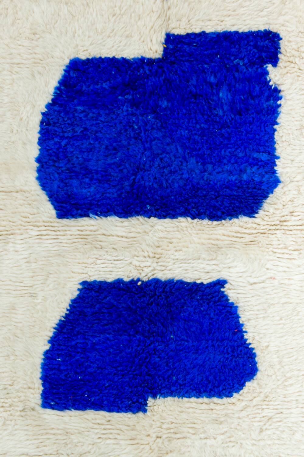 Modern Moroccan Berber Rug Klein Blue and White