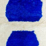 Modern Moroccan Berber Rug Klein Blue and White