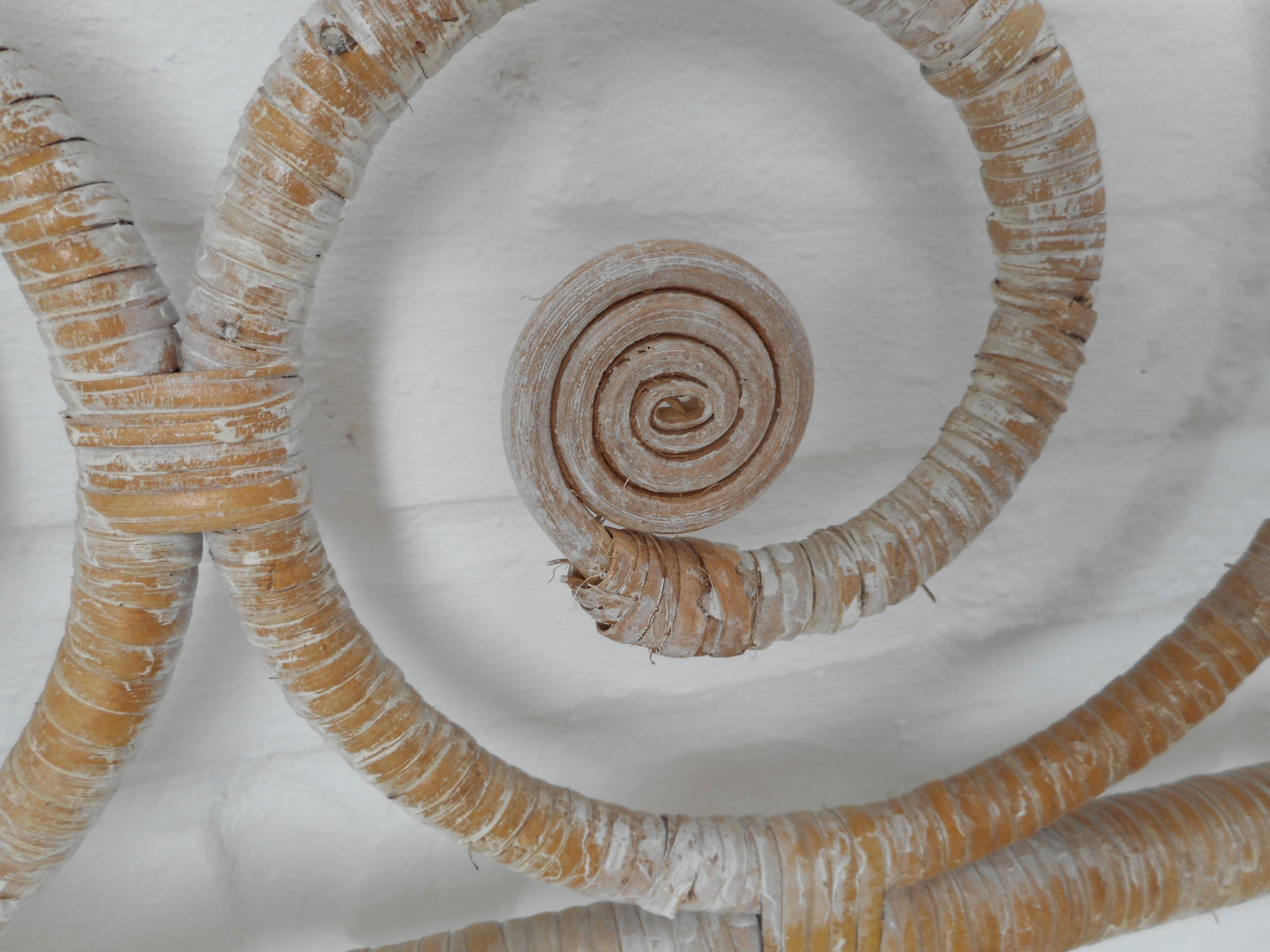 Headboard rattan peacock