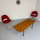 Antique Wilhelm Renz designer wooden coffee table, vintage Scandinavian style, 1960s
