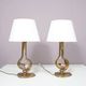 1970s pair of brass table lamps from France