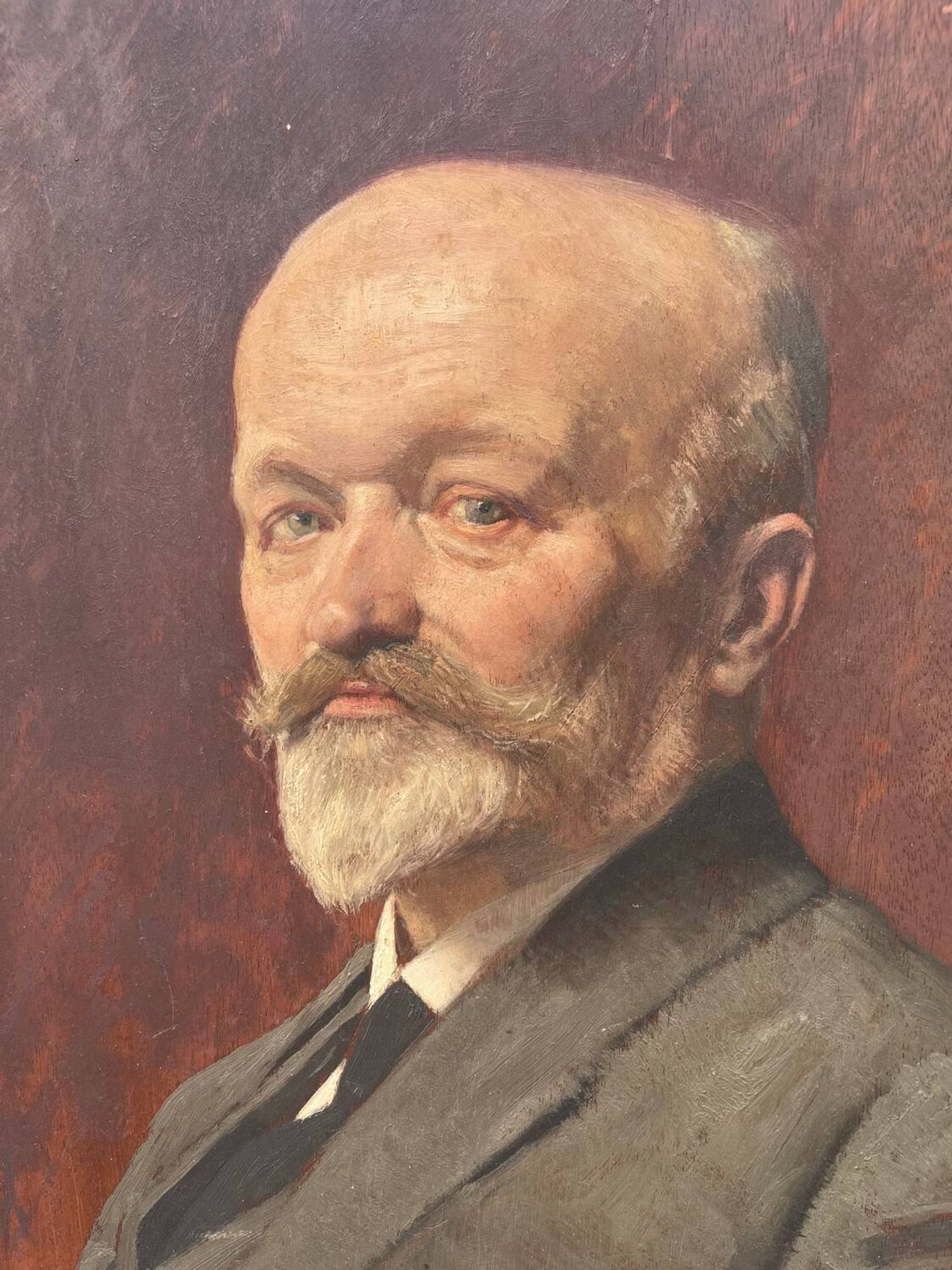 Tableau : huile sur panneau - portrait d’homme