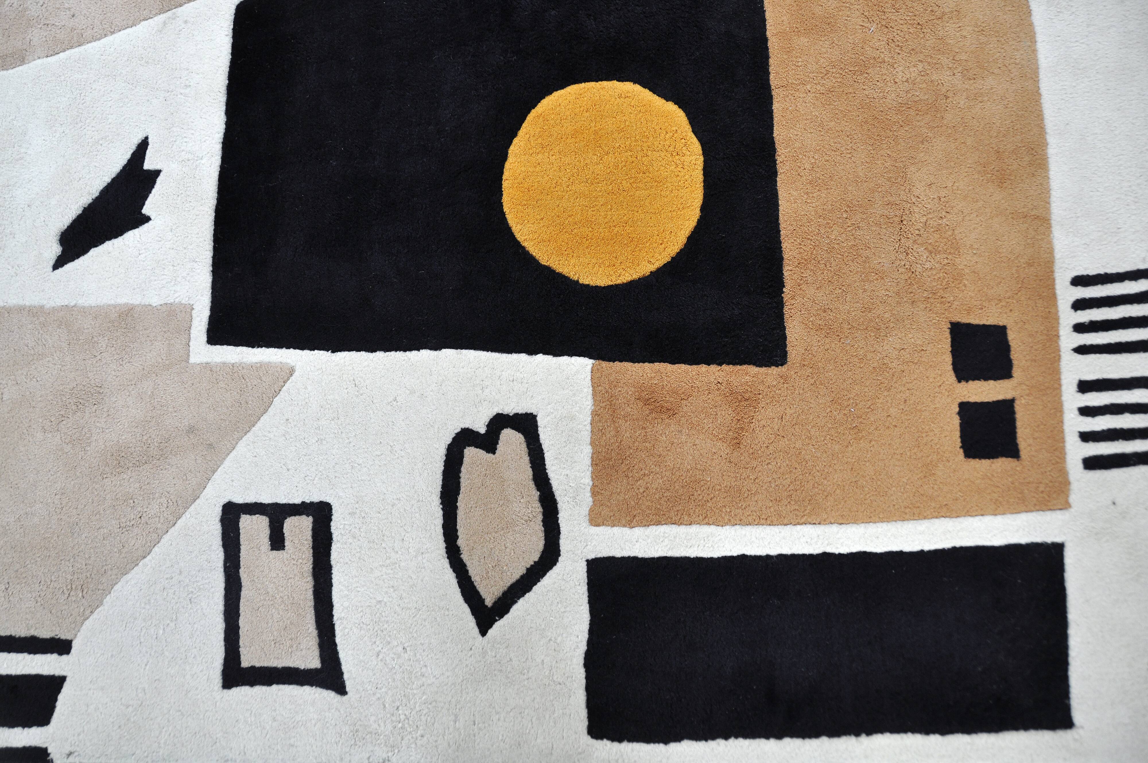 Vintage Handwoven Rug with Abstract Design, 1980s