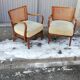 Paire de fauteuils vintage cannage