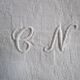 4 large antique damask napkins, monogrammed