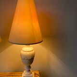 Pair of white marble table lamps