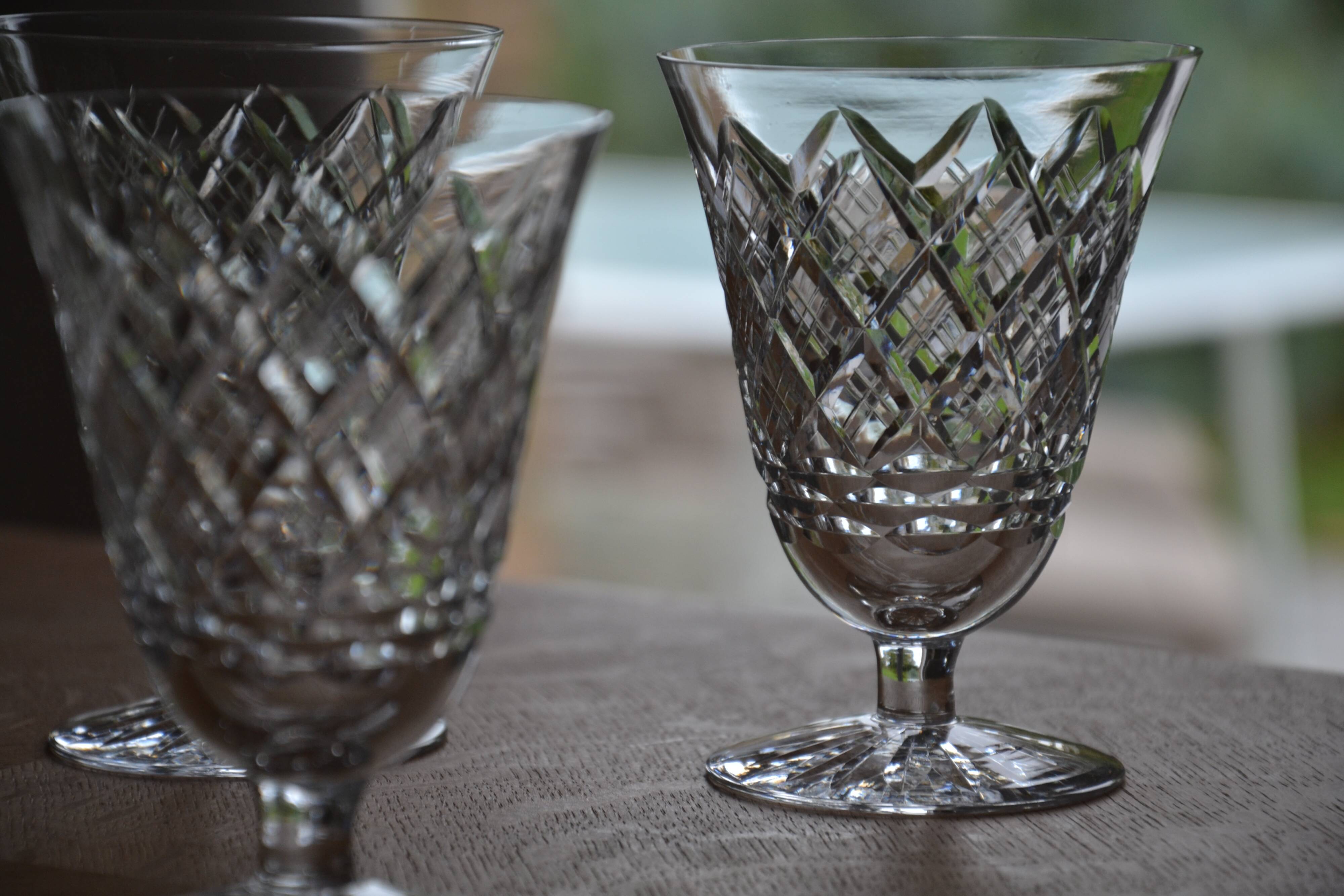 7 cut crystal wine glasses
