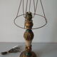 Old wooden lamp foot painted polychrome Made in Spain 33 cm bedside desk