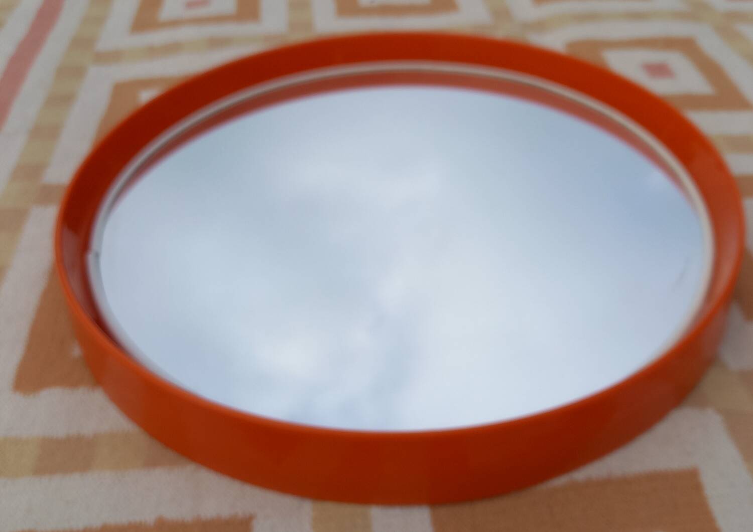 Vintage 1970 orange plastic mirror Salc