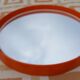 Vintage 1970 orange plastic mirror Salc